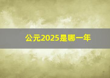 公元2025是哪一年