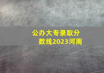 公办大专录取分数线2023河南