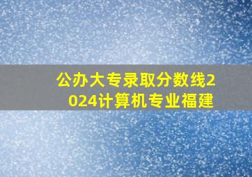 公办大专录取分数线2024计算机专业福建