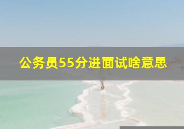 公务员55分进面试啥意思