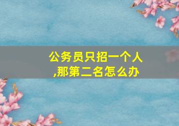 公务员只招一个人,那第二名怎么办