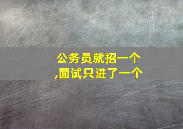 公务员就招一个,面试只进了一个