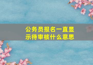 公务员报名一直显示待审核什么意思