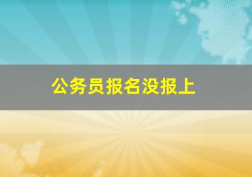 公务员报名没报上