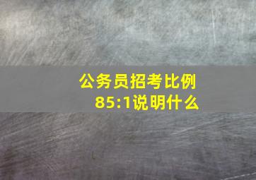 公务员招考比例85:1说明什么