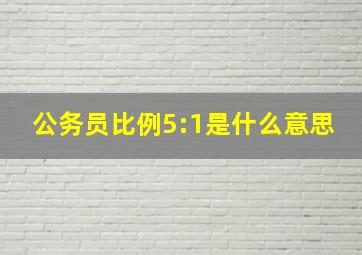 公务员比例5:1是什么意思