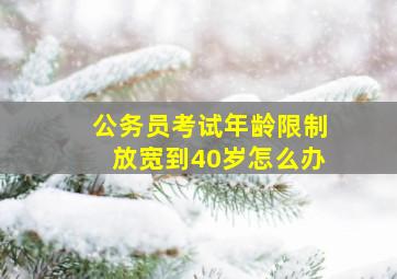 公务员考试年龄限制放宽到40岁怎么办