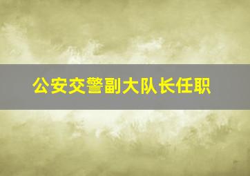 公安交警副大队长任职