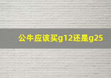 公牛应该买g12还是g25