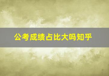 公考成绩占比大吗知乎