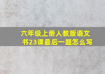 六年级上册人教版语文书23课最后一题怎么写