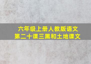 六年级上册人教版语文第二十课三黑和土地课文