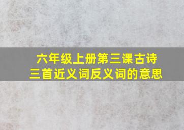 六年级上册第三课古诗三首近义词反义词的意思