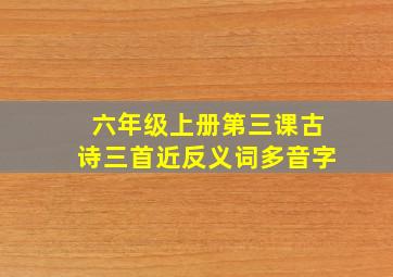 六年级上册第三课古诗三首近反义词多音字