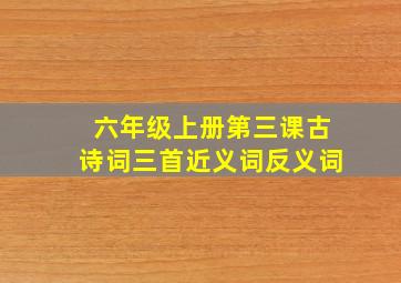 六年级上册第三课古诗词三首近义词反义词