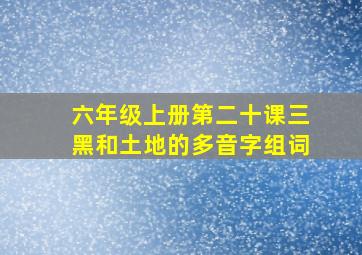 六年级上册第二十课三黑和土地的多音字组词