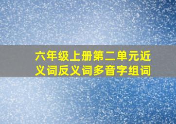 六年级上册第二单元近义词反义词多音字组词