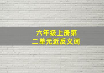 六年级上册第二单元近反义词