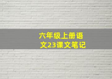 六年级上册语文23课文笔记