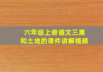 六年级上册语文三黑和土地的课件讲解视频