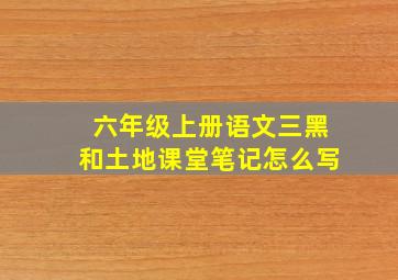 六年级上册语文三黑和土地课堂笔记怎么写