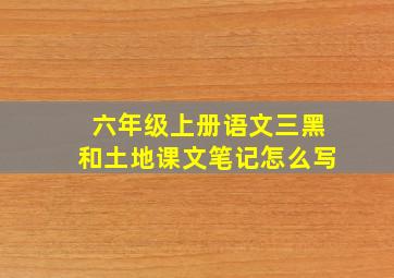 六年级上册语文三黑和土地课文笔记怎么写