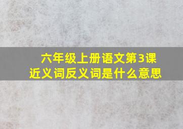 六年级上册语文第3课近义词反义词是什么意思