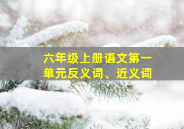 六年级上册语文第一单元反义词、近义词