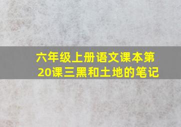 六年级上册语文课本第20课三黑和土地的笔记