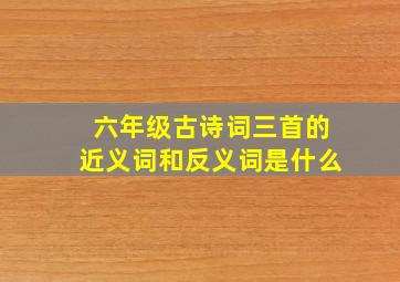 六年级古诗词三首的近义词和反义词是什么