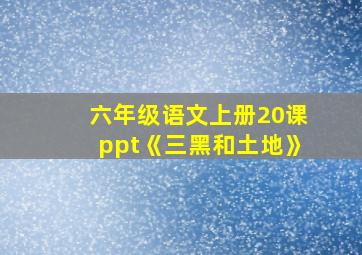 六年级语文上册20课ppt《三黑和土地》