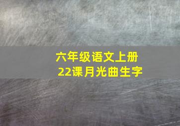 六年级语文上册22课月光曲生字