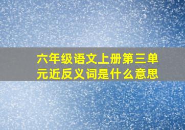 六年级语文上册第三单元近反义词是什么意思