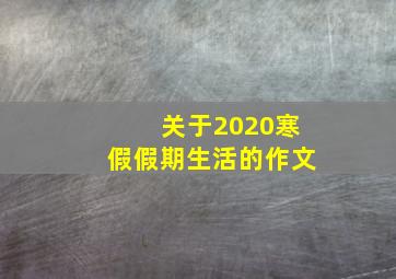 关于2020寒假假期生活的作文