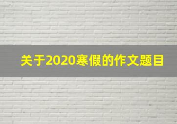 关于2020寒假的作文题目