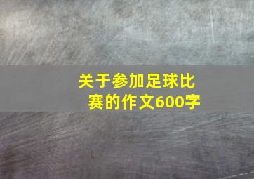 关于参加足球比赛的作文600字