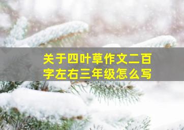 关于四叶草作文二百字左右三年级怎么写