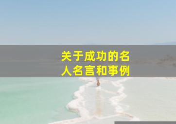 关于成功的名人名言和事例