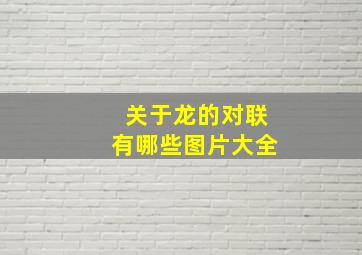 关于龙的对联有哪些图片大全