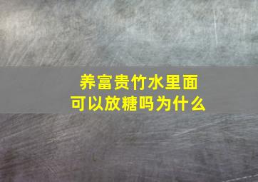 养富贵竹水里面可以放糖吗为什么