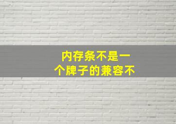 内存条不是一个牌子的兼容不