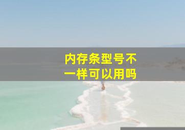 内存条型号不一样可以用吗