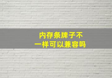 内存条牌子不一样可以兼容吗