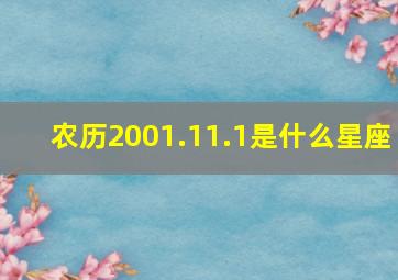 农历2001.11.1是什么星座