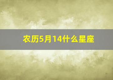 农历5月14什么星座