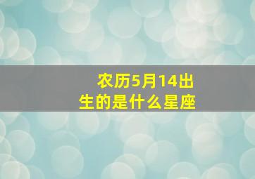 农历5月14出生的是什么星座