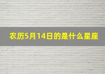 农历5月14日的是什么星座