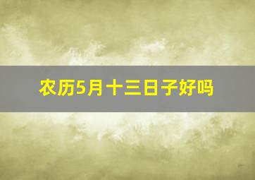 农历5月十三日子好吗