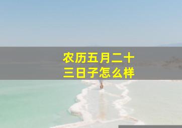 农历五月二十三日子怎么样