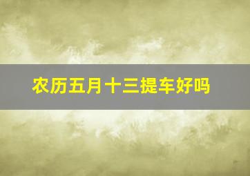 农历五月十三提车好吗